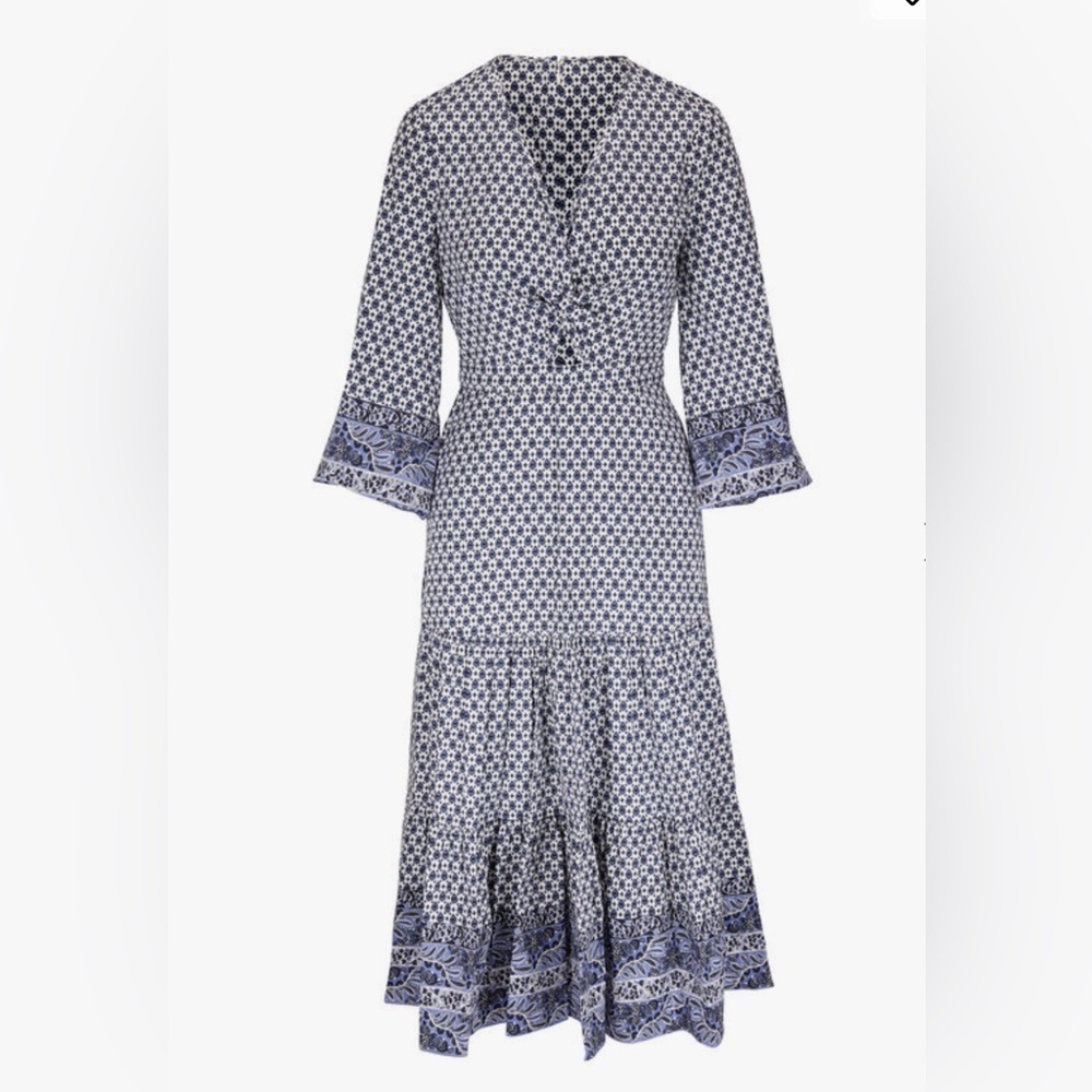 Veronica Beard Blue Patterned Tiered Maxi Dress - Picture 4 of 10